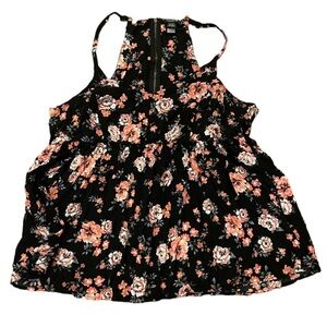 Torrid Women’s floral baby doll spaghetti strap razor back tank  size 2
